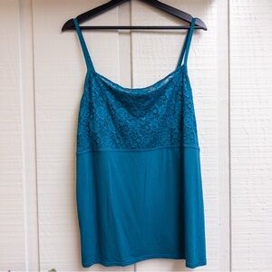Lane Bryant Blue Lace Trim Cami
